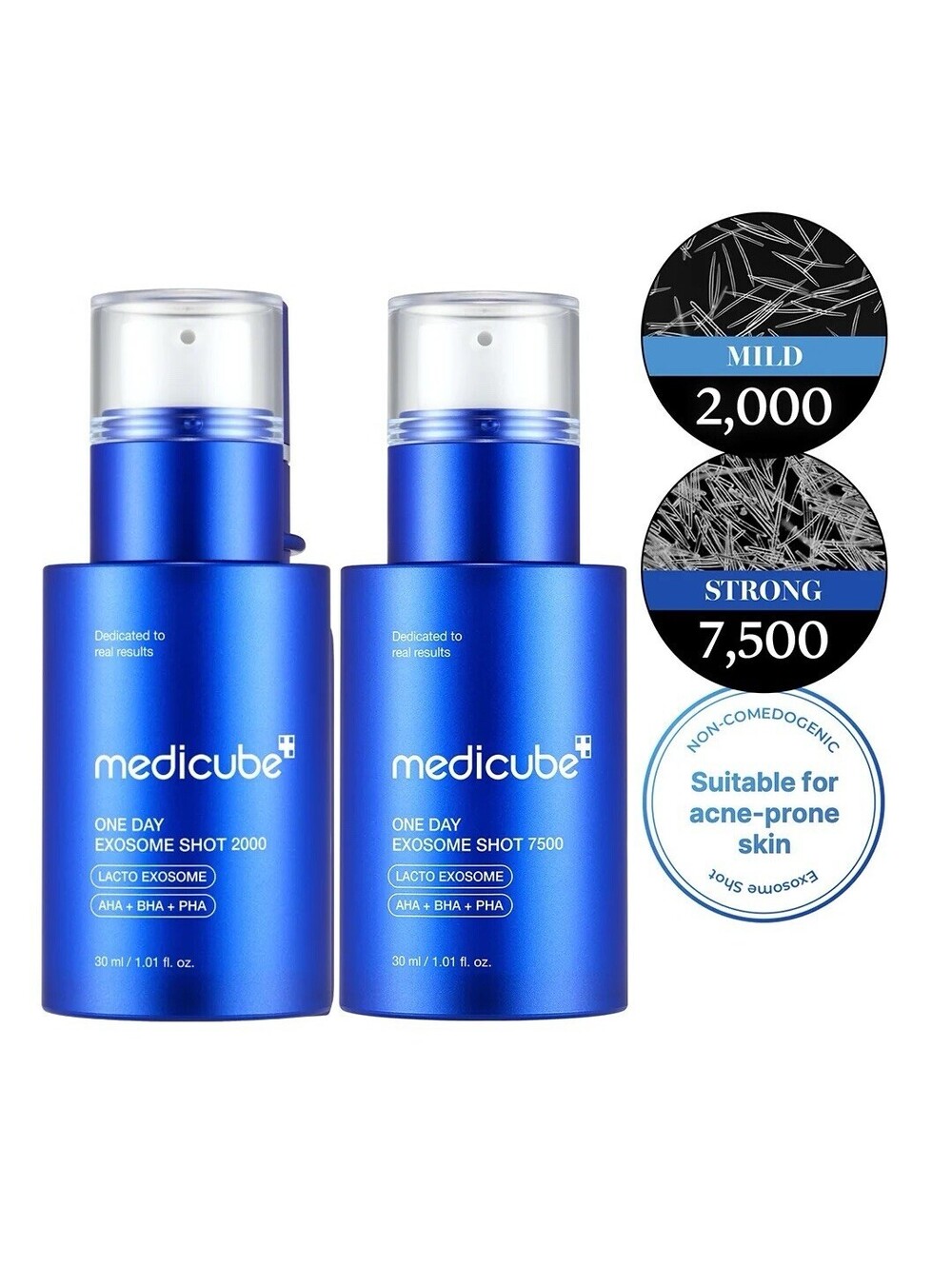 2 Pack Medicube Zero Exosome Shot 2,000 + 7,500 PPM Spicule Facial Serum